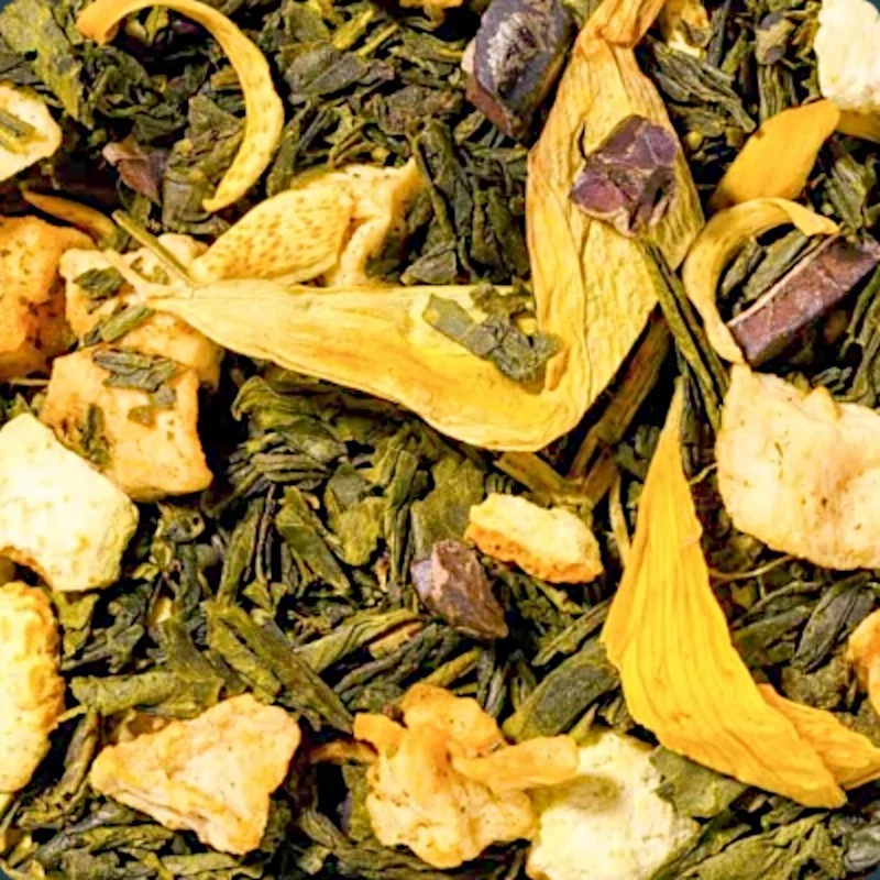 Té verde, naranja y chocolate