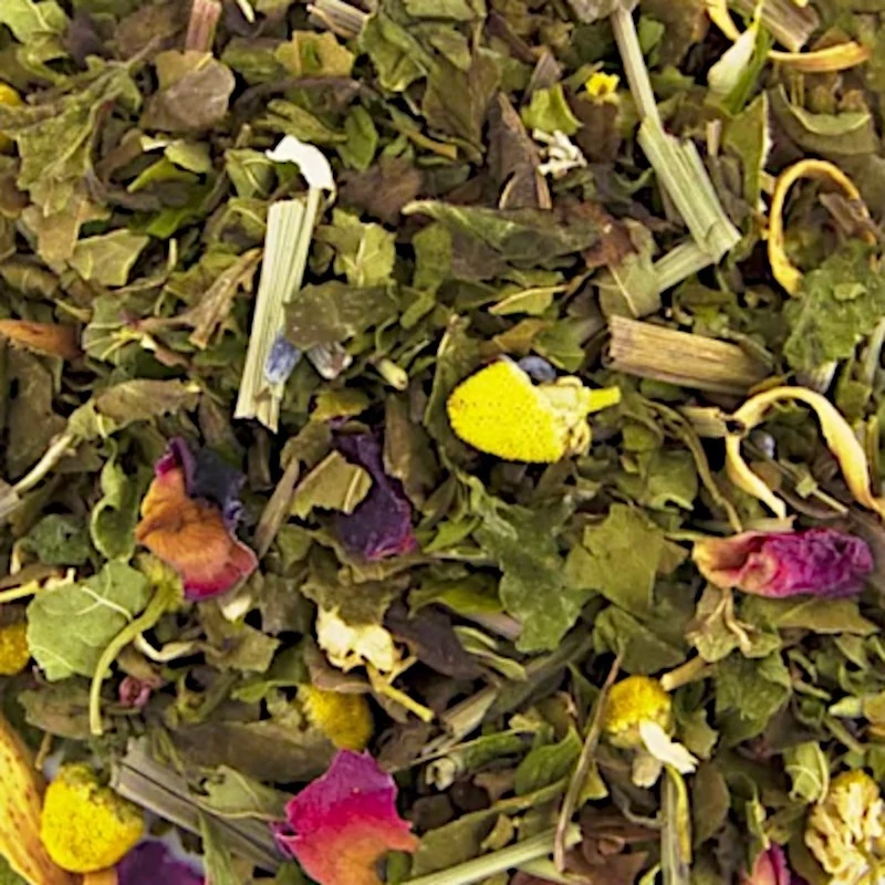 Infusión Melisa, menta, manzanilla, lavanda, pétalos de rosa, azahar y flores de brezo