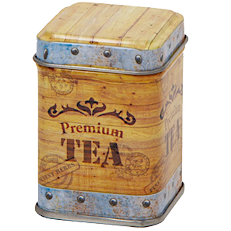 Lata para té o infusiones, Dibujo Caja madera 50gr